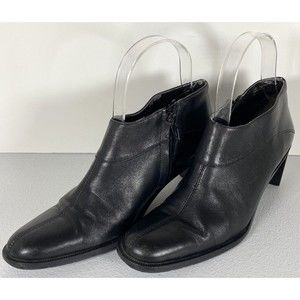 ETIENNE AIGNER Donnie Ankle Boots Womens 5‎ 1/2M Black Leather Side Zip